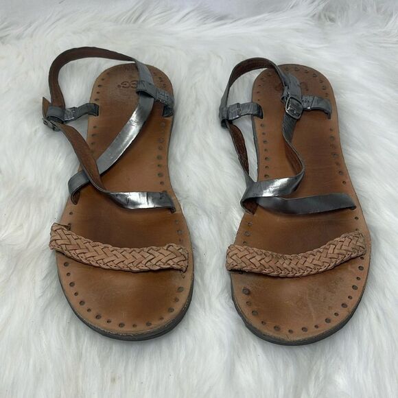UGG Australia Jordyane Pewter Strap Sandals Sz 11 - Picture 3 of 9